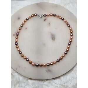 Honora Genuine Pearl Multicolor Necklace With Sterling Silver Clasp 18 Inch